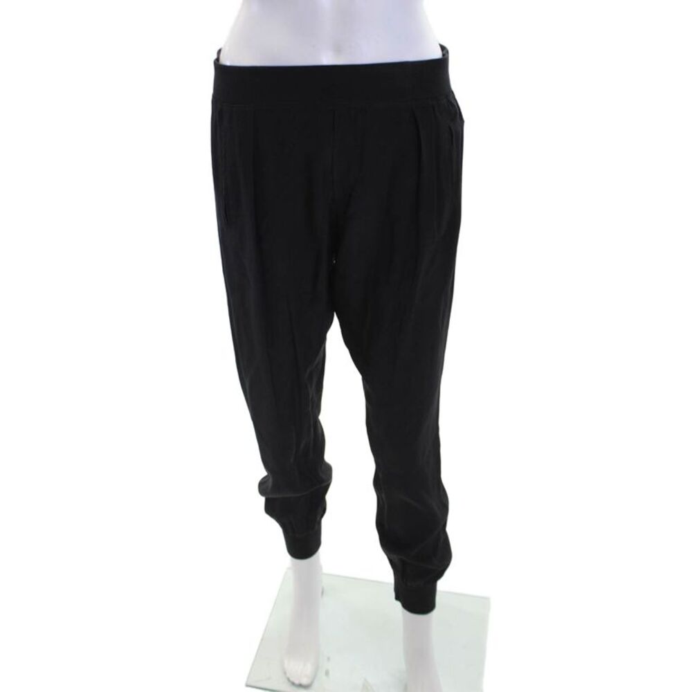 ATM Women's Pull-On Tapered Leg Pockets Jogger Pants Black Size S